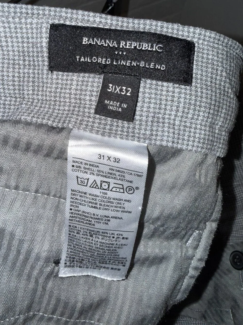Banana Republic Tailored Linen Blend Pants 31x32